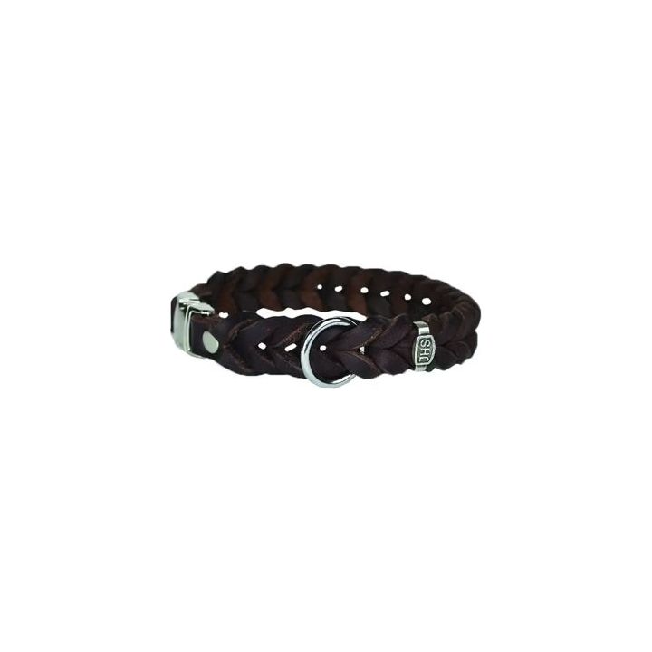 JHS Hundehalsband mit Klickverschluss – 20 mm Breite, dunkelbraun
