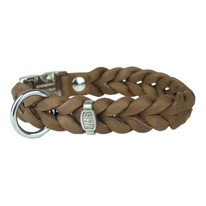 JHS Hundehalsband mit Klickverschluss – 20 mm Breite, Braun