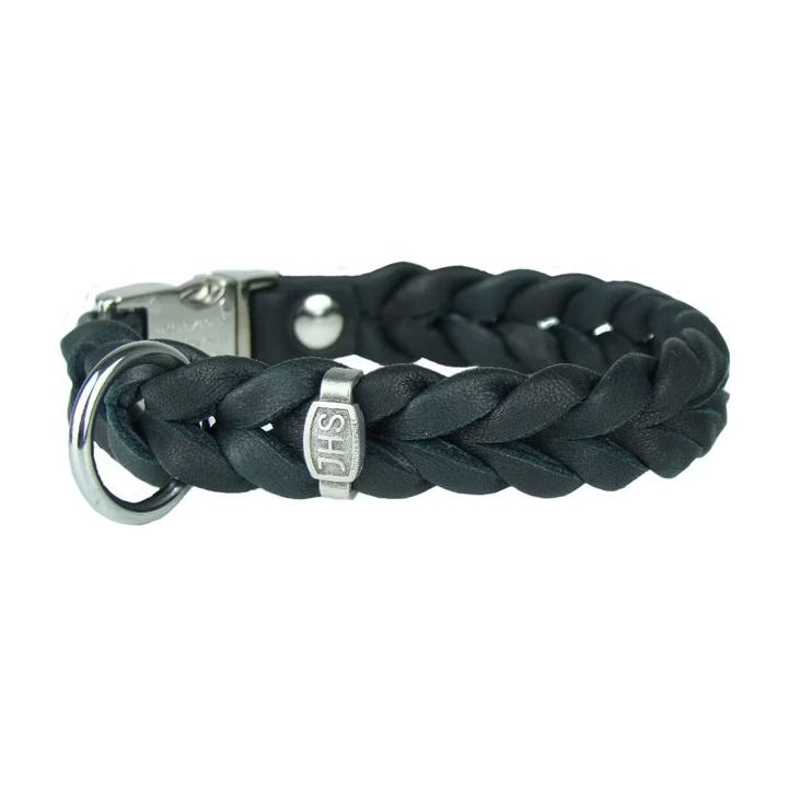 JHS Hundehalsband mit Klickverschluss – 20 mm Breite, Schwarz
