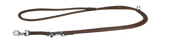 Führleine Kalbsnappaleder 8 mm Durchmesser, 220 cm, 3-fach verstellbar