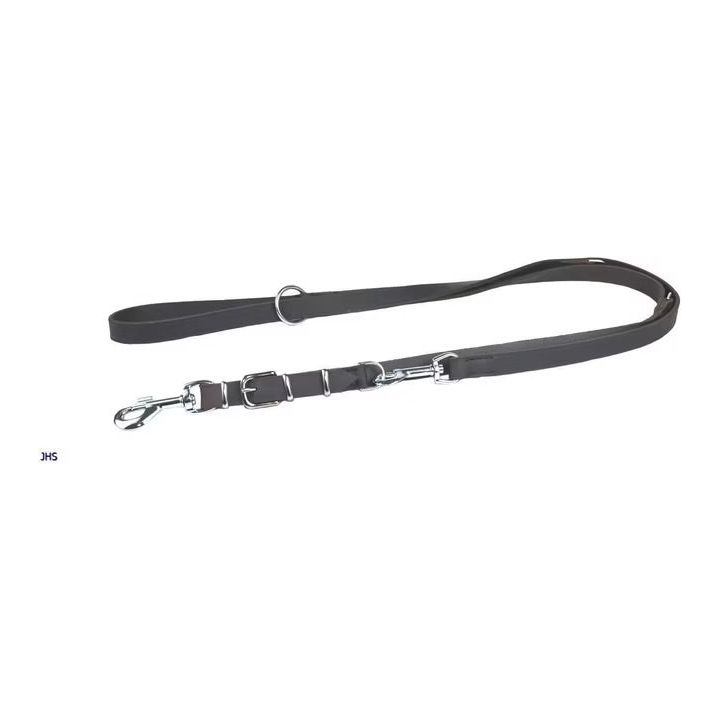 Führleine aus Fettleder braun – 12 mm, 220 cm, 3-fach verstellbar
