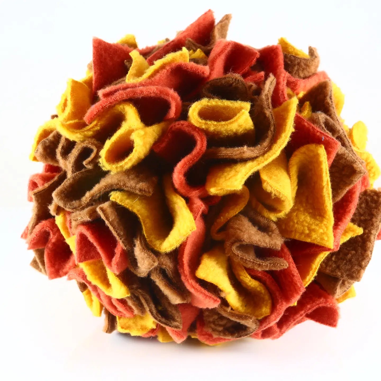 Schnüffelball in Dunkelterra, Senfgelb und Braun