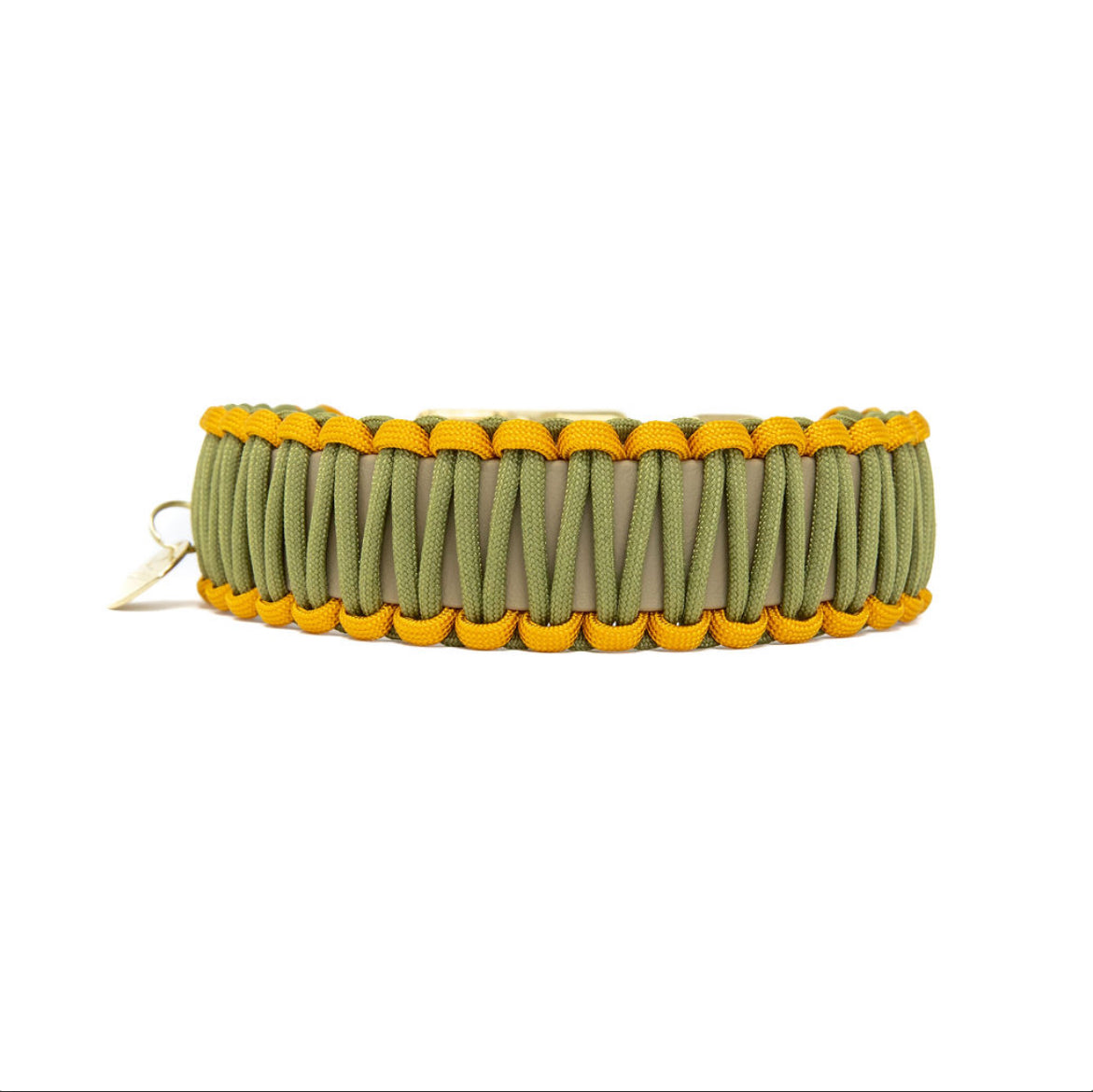 Biothane Paracord Halsband Beige/Olive/Senfgelb