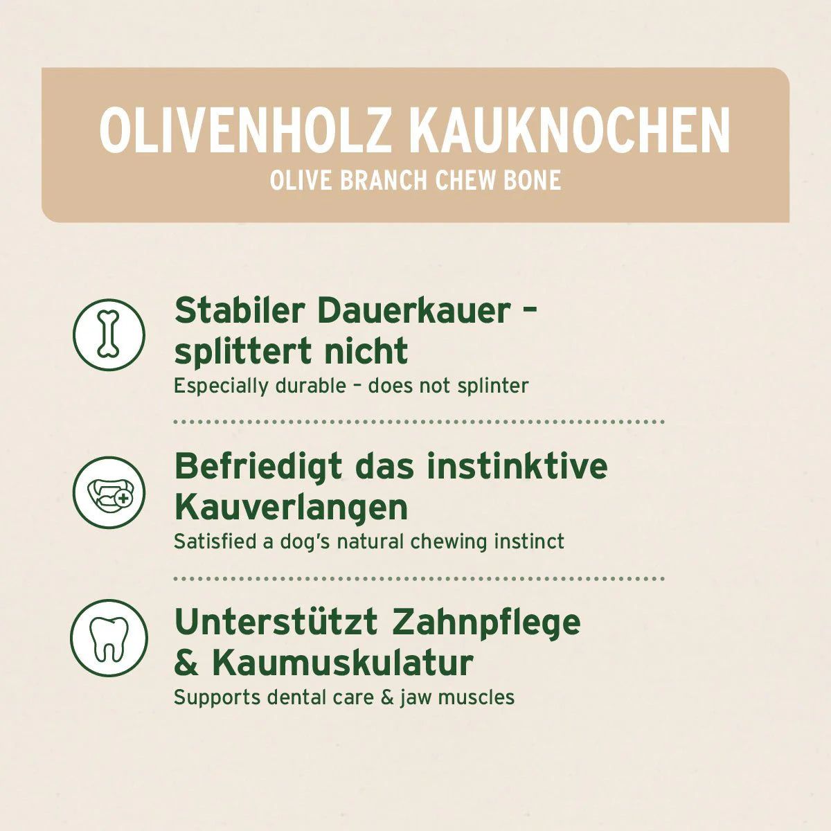 Aniforte Olivenholz Kauknochen