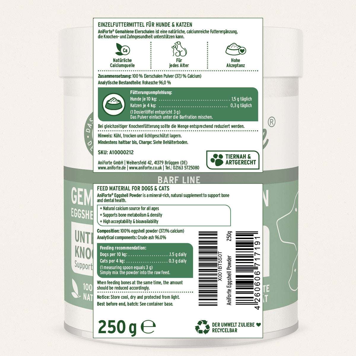 Aniforte Gemahlene Eierschalen